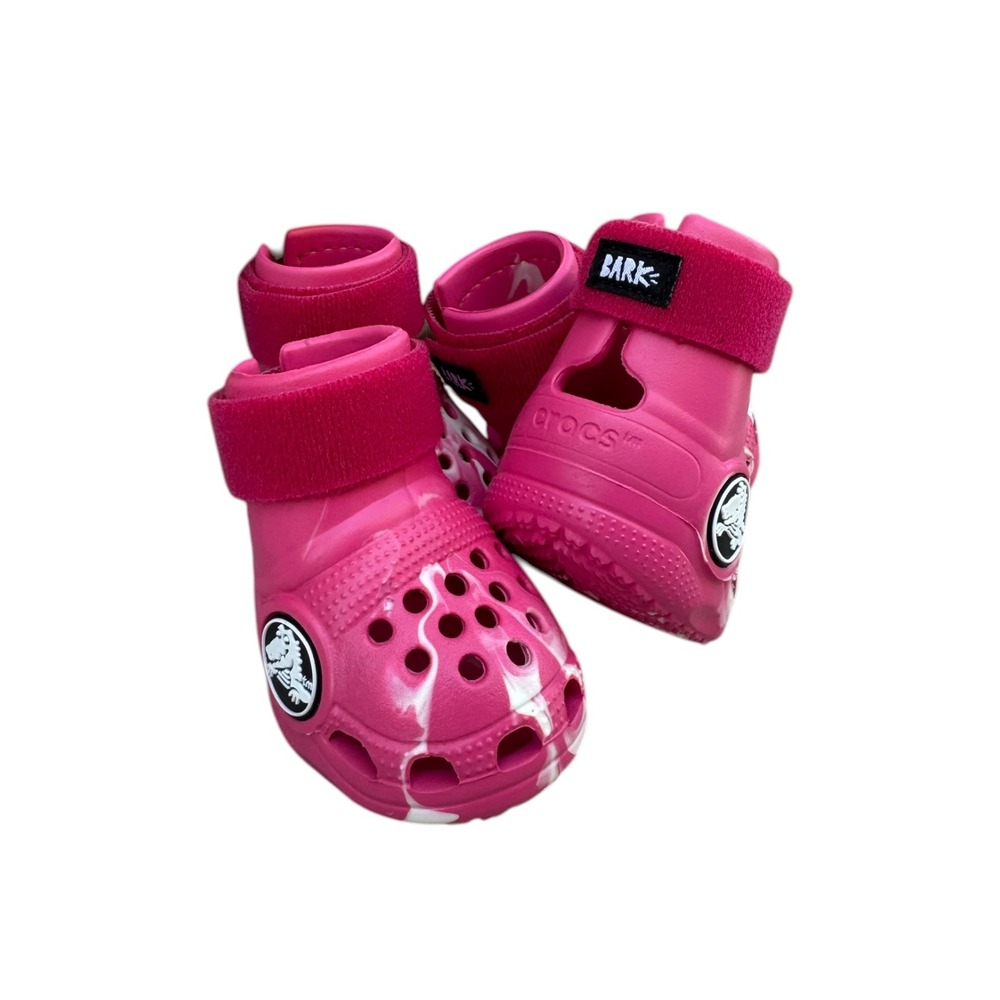 Bark Pink Dog Crocs-Style Boots with Adjustable Straps
